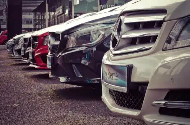 Lines of vehicles