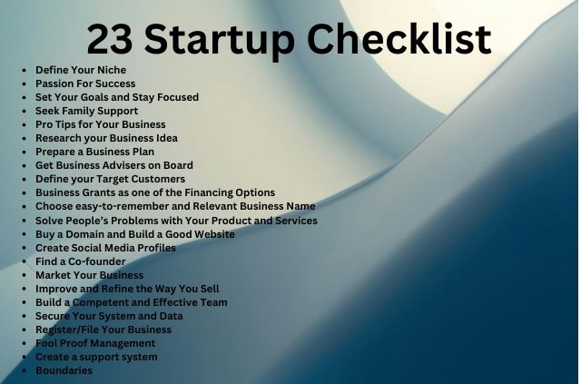business startup checklist