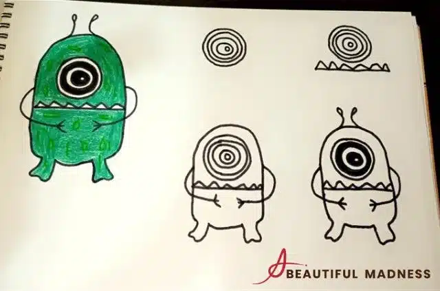 silly monster drawings