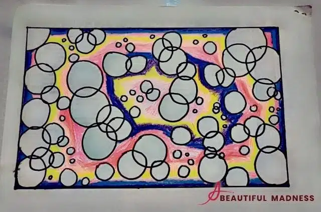 bubbles drawing with colors