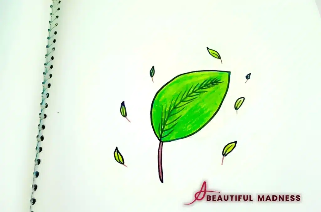 draw leaf in easy way
