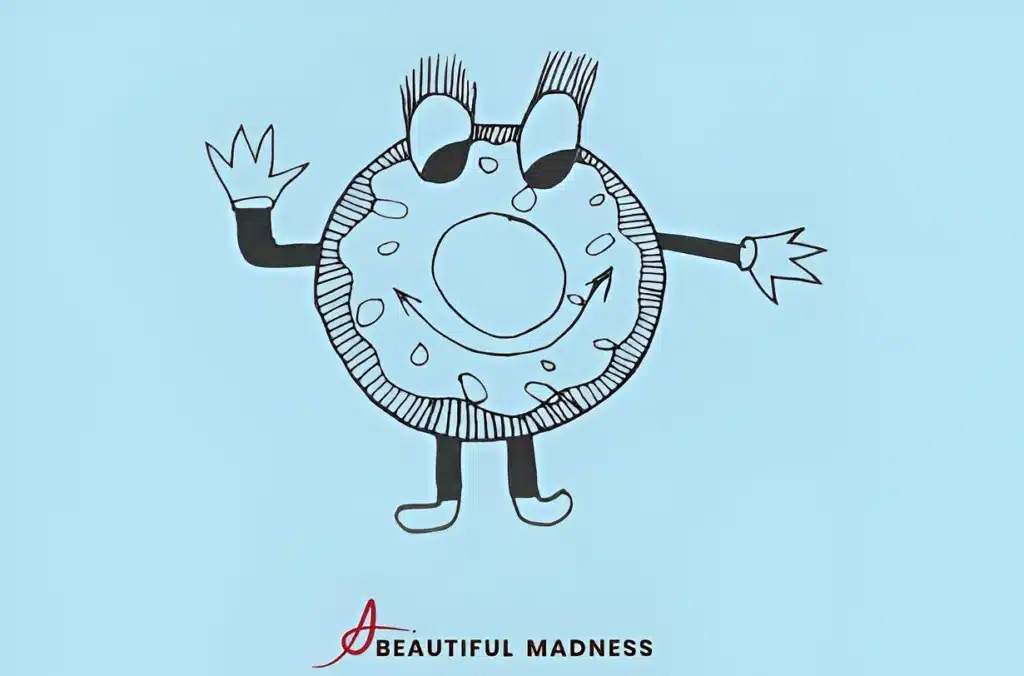 funny donut doodle