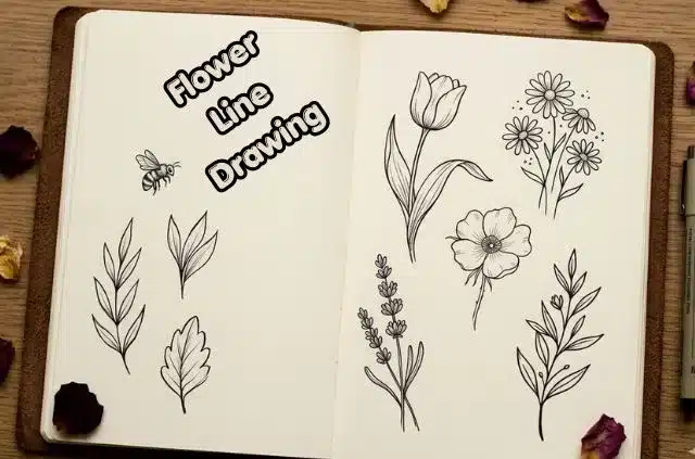flower-line-drawing