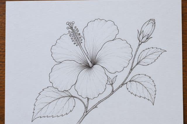 hibiscus-flower-drawing