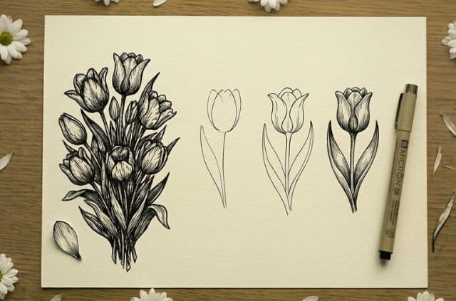 how-to-draw-a-tulip-doodle