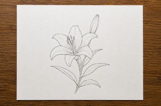 lily-flower-drawing