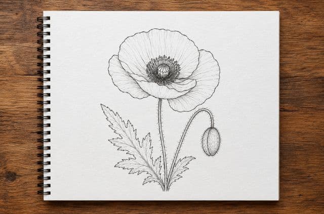 poppy-flower-drawing