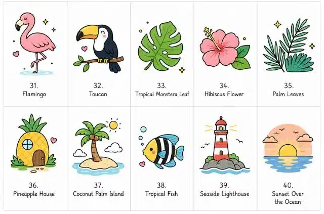 tropical-summer-doodle-ideas