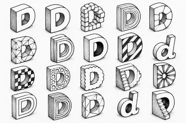 3d-letter-doodles