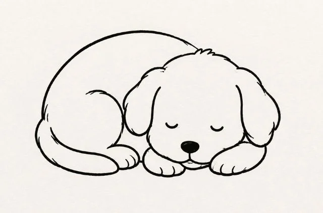 curled-up-sleeping-puppy-doodle
