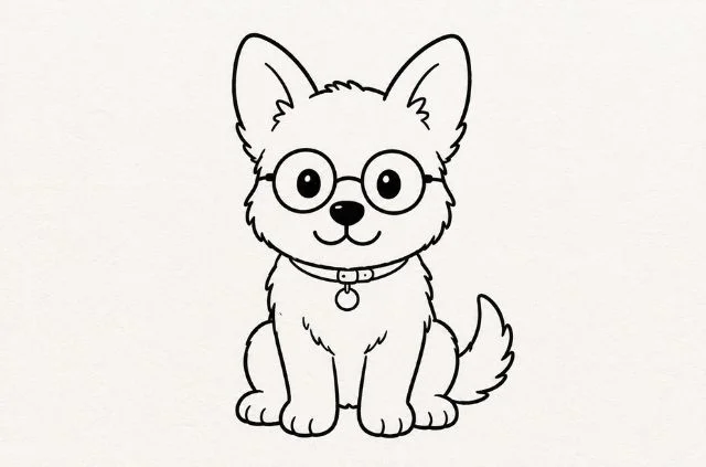 dog-doodle-drawing-with-glasses