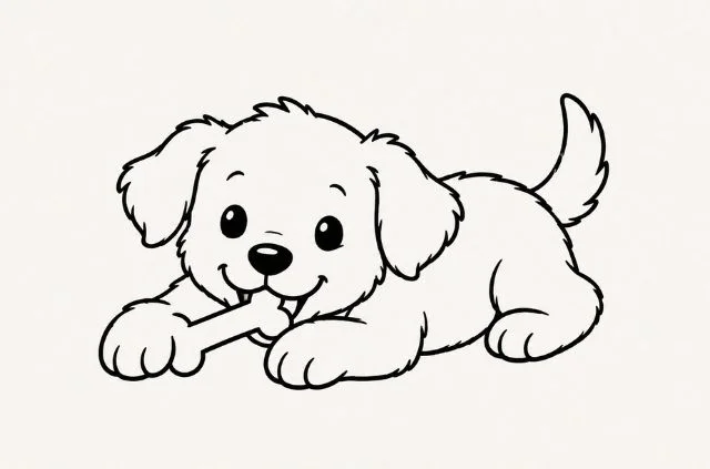playful-puppy-chewing-a-bone