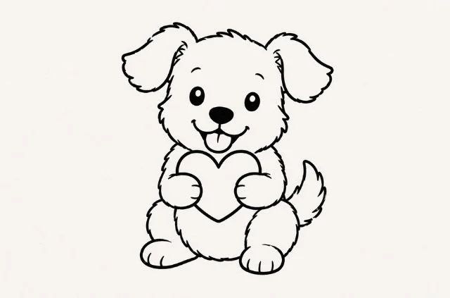puppy-holding-a-heart