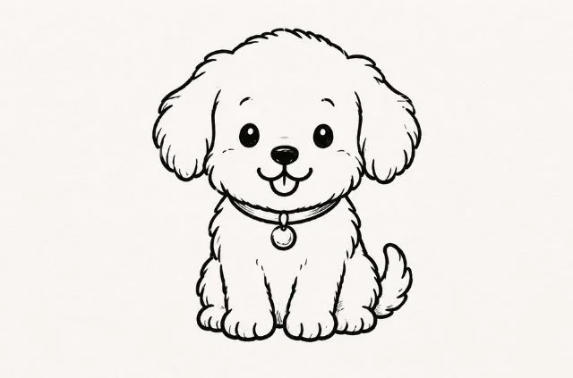 smiling-fluffy-puppy-doodle
