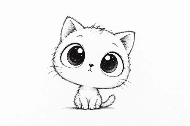 cute-cartoon-cat-doodle-with-big-eyes