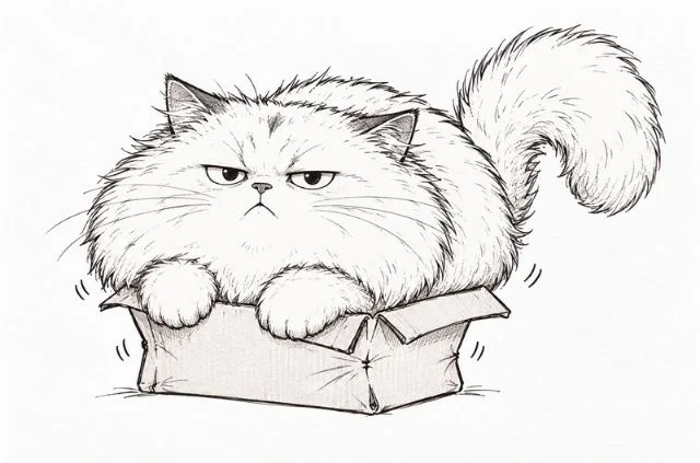 silly-cat-doodles-of-cats-trying-to-fit-inside-small-boxes